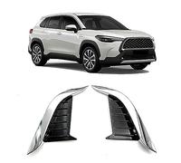 Rynplex For TOYOTA, for Corolla, for Cross 2020 2021 ABS Chrome Front Rear Fog Light Lamp Eyelid Eyebrow Cover Trim Molding Bezel Garnish Fog Light Cover