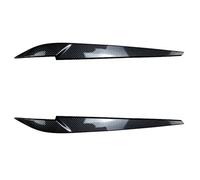 Rynplex Front Headlight Cover Head Lamp Eyelid Eyebrow Trim ABS, for X5 X6 F15 F16 2014-2018 Carbon Fiber Look Glossy Black Headlight Protective Sticker(Carbon Fiber Look)
