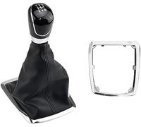 Rynplex Gear Shift Knob, 5 6 Speed MT Gear Shift Knob Shifter Lever Gaiter Boot Cover, for Ford, for Focus, 2, for Mondeo, MK2 2004-2011 (Size : Black 5 Speed A) Gear Shift Lever