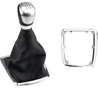 Rynplex Gear Shift Knob, 5 6 Speed MT Gear Shift Knob Shifter Lever Gaiter Boot Cover, for Ford, for Focus, 2, for Mondeo, MK2 2004-2011 (Size : Silver 6 Speed A) Gear Shift Lever