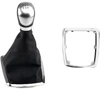 Rynplex Gear Shift Knob, 5 6 Speed MT Gear Shift Knob Shifter Lever Gaiter Boot Cover, for Ford, for Focus, 2, for Mondeo, MK2 2004-2011 (Size : Silver 5 Speed A) Gear Shift Lever