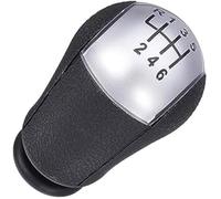 Rynplex Gear Shift Knob, Rubber 6 Speed Car Gear Stick Shift Knob Shifter Lever, for Ford, for Focus, for Fiesta, CMax Black Sliver (Size : Silver) Gear Shift Lever