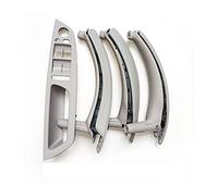 Rynplex LHD RHD Upgraded Interior Door Handle with Leather Cover Assembly Full Set, for BMW, for X5 X6 E70 E71 E72 2007-2013 Car Interior Door Handle(LHD Gray)