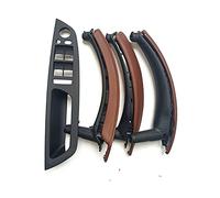 Rynplex LHD RHD Upgraded Interior Door Handle with Leather Cover Assembly Full Set, for BMW, for X5 X6 E70 E71 E72 2007-2013 Car Interior Door Handle(LHD Red Brown)
