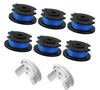 Rynplex String Trimmer Replacement Spool Line, 0.065" Autofeed Replacement Spools, for Ryobi, One+ AC14RL3A 18V, 24V,40V, Cordless String Trimmer Weed Eater Spools Line (6 Spool + 2 Cover) Lawn Mower