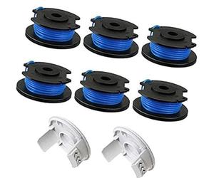 Rynplex String Trimmer Replacement Spool Line, 0.065" Autofeed Replacement Spools, for Ryobi, One+ AC14RL3A 18V, 24V,40V, Cordless String Trimmer Weed Eater Spools Line (6 Spool + 2 Cover) Lawn Mower