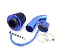 Rynplex Turbo Universal Cold Intake Kit With Filter 76mm Car Automobile Rubber Hose High Power Induction Supercharger Intake Pipe Car Cabin Air Filter(All Blue)