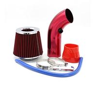 Rynplex Turbo Universal Cold Intake Kit With Filter 76mm Car Automobile Rubber Hose High Power Induction Supercharger Intake Pipe Car Cabin Air Filter(Red)