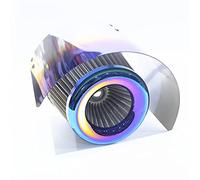 Rynplex Universal Air Filter Cover Waterproof Oil Proof And Dust Proof Half Leaf Large Flow Intake Filter Stainless Steel Baking Blue Car Cabin Air Filter(Cover and air filter)