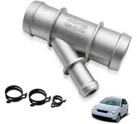 Rynplex Vehicle Heater Hose Joint 1C0121087E Water Radiator Coolant Hose Connector Pipe, for Audi, for Tt, for Vw, for Jetta Iv Polo, for Seat, for Skoda(Black Aluminum)