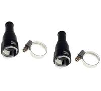 Rynplex Vehicle Heater Hose Joint Heater, for Core Coolant Hose Quick Disconnect Connector with Clamp 1 2 5, for 1986 2011 Trucks Suvs Vans 800 404 E69Z 18D434(Black 2 Pcs)
