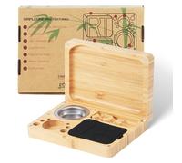RYO TRUST Rolling Tray with Magnetic Lid, Durable Bamboo Tray with Storage Space to Organize, Easy to Clean and Carry, Perfect for Home Storage or Travel