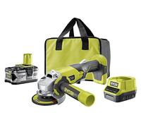 RYOBI 18 V ONE+ Cordless Angle Grinder, Disc Diameter 115 mm, Includes 2.0 Ah Battery and Charger R18AG-140S