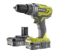 Ryobi R18PD3-215GZ 18 V ONE+ Cordless Combi Drill Starter Kit (2 x 1.5 Ah)