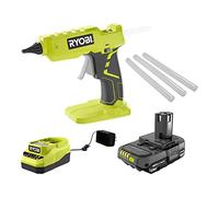 Ryobi 18-Volt ONE+ Cordless Full Size Glue Gun with Charger and 18-Volt ONE+ Lithium-Ion Battery (Bundle), Blue,green