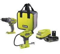 Ryobi 18V Combi Drill & Inflator Kit One+