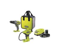 Ryobi 18v Combi Drill & Inflator Kit ONE+ (R18PD3-0 + R18PI-0)