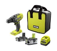 Ryobi 5133003820 Impact Drill Screwdriver (2X Battery 2.0 + 4.0 Ah, 18 V, Impact Drill Function, with Charger, Lighting) R18PD3-242S
