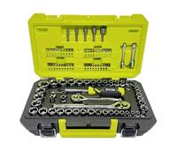 RYOBI 97 PC. 1/4" & 3/8" Drive Mechanics Tool Set - 6 Point