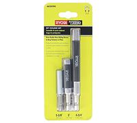 Ryobi AR2019G 3 Piece 1/4" Bit Holder Set (Includes Magnetic Bit Holder and 2 x Screw Guides w/ Sliding Collars)