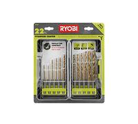 Ryobi AR2042 22 Piece Titanium Coated Drill Bit Set with 135 Degree Split Point Ends