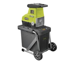 RYOBI - Bio shredder 220 V, 3000 W with wheels - Maximum branch diameter 45 mm, Rotation Inversion, Overload Protection, Manifold Tray 200 kg/h - 55 L, Push Button - RSH3045U