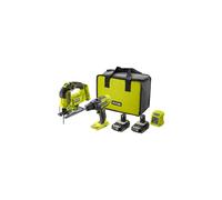 Ryobi Combi Drill & Jigsaw Starter Kit R18PDJS-220S