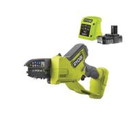 RYOBI - Hand Pruner 18V - Brushless/Motor Without Carbon - Guide 10 cm - 6 m/s - Tool-Free tensioner - 1 Lithium Battery 18V 2.0 Ah and 1 Charger 1.5 A - RY18PSX10A-120, Green