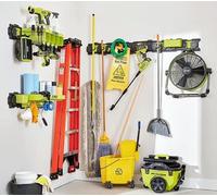 RYOBI LINK 7 pc. Wall Storage Kit - Alloy Steel, Modular Wall Storage Rack - 33 Inches (Length Only) - Home Organization, Garage Organization, Workshop Storage