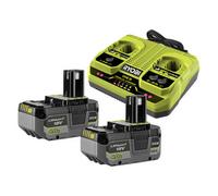 Ryobi One+ Dual Port Charger Kit (2X 4.0Ah) 18V
