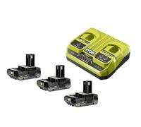 Ryobi ONE+ Dual Port Parallel Charger Kit (3x 2.0Ah Battery) 18V RC18240-320