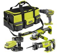Ryobi One+ Grinder, Recip Saw & Drill Kit 18V