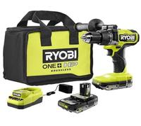 RYOBI ONE+ HP 18V Brushless Cordless 1/2 in. Hammer Drill Kit with (2) 2.0 Ah Batteries, Charger, and Bag (PBLHM101K2)