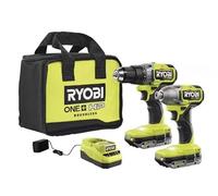RYOBI ONE+ HP 18V Brushless Cordless Combo Kit w/ 1/2 in. Drill, 1/4 in. Impact Driver (2) 2.0 Ah Batteries, Charger and Bag, PBLCK01K