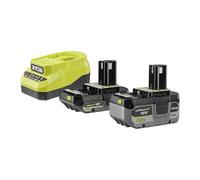 RYOBI Pack Fast Charger 18V 2.0A + Lithium Battery + 4.0Ah + + 2.0Ah ONE+ Battery - RC18120A-242X - 4 LED Indicator, Shockproof, Overheating Protection, 100% Compatible with One+ Tools