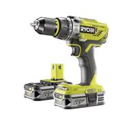 RYOBI Pack Perceuse-visseuse a percussion + 2 Batteries - 2,5Ah - 50 Nm