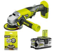 Ryobi R18AG-0 18V ONE+ Cordless Angle Grinder, RB18L50 18V Battery& Grinding Kit