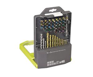 Ryobi RAK46MIX Mixed Drilling and Driving Bit Set, 46 Piece