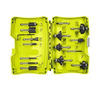 RYOBI RAKRBS15 Set of 15 Mixed Router Bits with Shank Diameter 6 mm