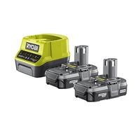 Ryobi RC18120-213 18V ONE+ Lithium 2 x 1.3Ah Battery and Charger, Hyper Green