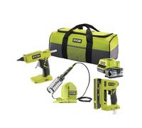 Ryobi RCK183G-140S 18V ONE+ Cordless Glue Gun, Soldering Iron and Stapler Kit (1 x 4.0Ah)