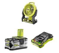 RYOBI RF18-0 3-Speed Whisper Fan + 5ah Battery & Charger