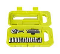 Ryobi RHRS10PC Socket Set Ratchet 1/4" 10 pcs 8 9 10 11 12 13 14 15mm