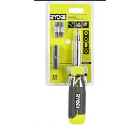 Ryobi RHSDM1101 11-in-1 Multi-Purpose Screwdriver Ergonomic Handle Bit Set