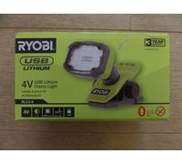 RYOBI 4V USB Lithium Clip Lamp - 3 intensities: 750/250/75 Lumens - Head can be rotated up/Down & Right/Left - Compatible Link System - Sold Without Battery - RLC4-0