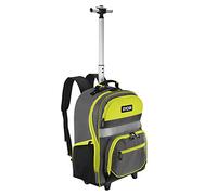 Ryobi Tool Backpack RSSBP2 (Integrated Wheels, Telescopic Handle, 600 Denier Polyester Body, Padded Shoulder Straps, 2 x Wide Inner Pockets, One with Zip, with Laptop Compartment)