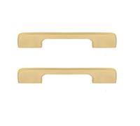 Ryoncng 2 Pieces Brushed Brass Pulls Square Furniture Handle, Kitchen Cabinet Door Handles and Knobs Material, Bedroom Drawer Hardware Accessories(Hole Distance 128mm)