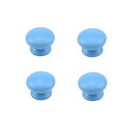 Ryoncng Cabinet Knobs 4Pcs Beech Color Mushroom Head Handle Drawer Tv Wardrobe Single Hole Children's Room Wooden Yellow 96Mm(Blue,Single Hole)