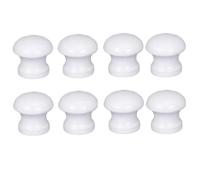 Ryoncng Dresser Knobs 8Pcs Round Solid Wood Handle Cabinet Single Hole Mushroom Drawer Wardrobe Wooden Varnish(White Paint)
