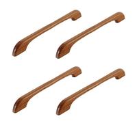 Ryoncng Kids Room Wooden Handles 4Pcs Flat Bridge Log Door Handle Wardrobe Cabinet Drawer Beech Solid Wood Chinese Style Furniture 192Mm Color(Brown,192mm)